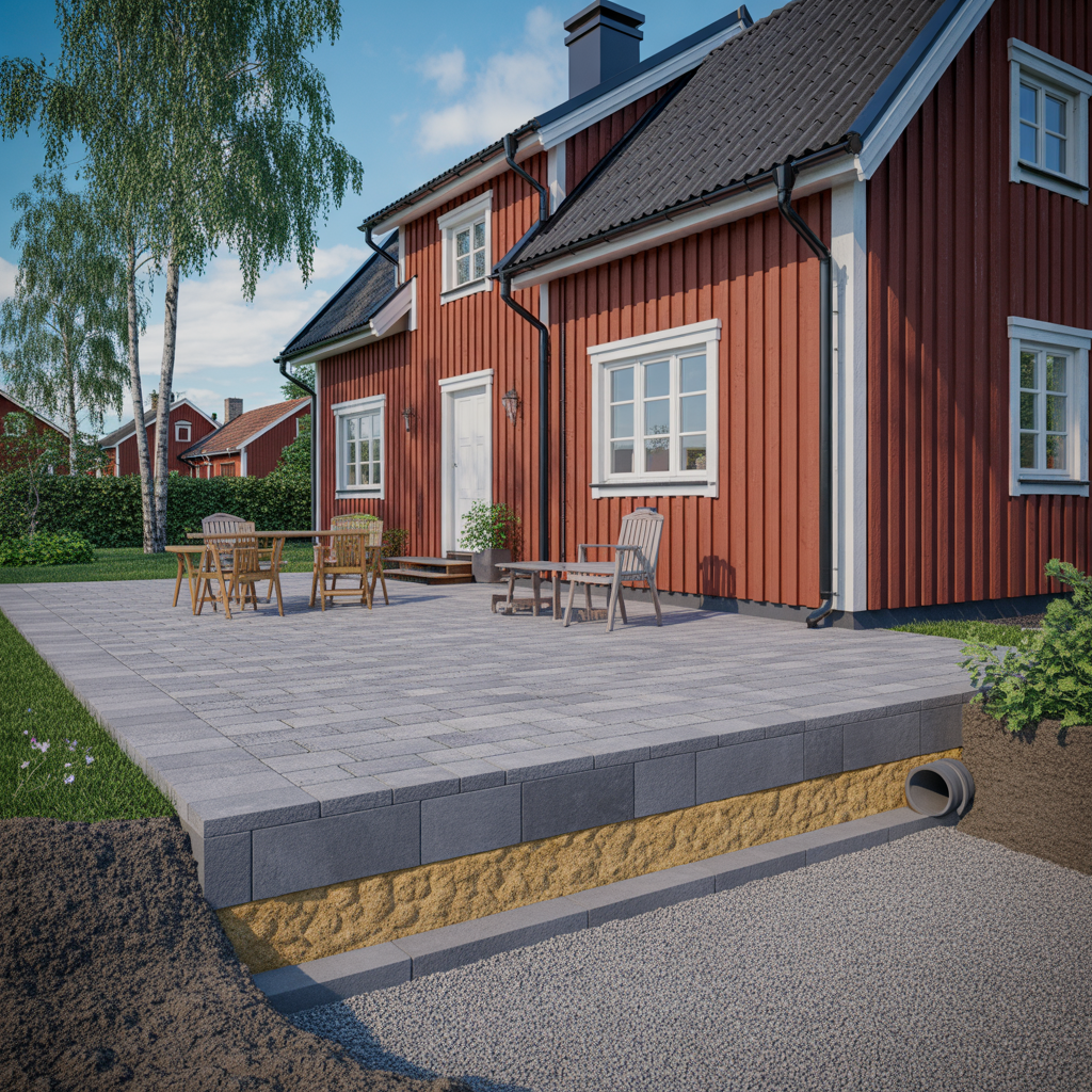 dranering vid stenlaggning guide till lutning och lager